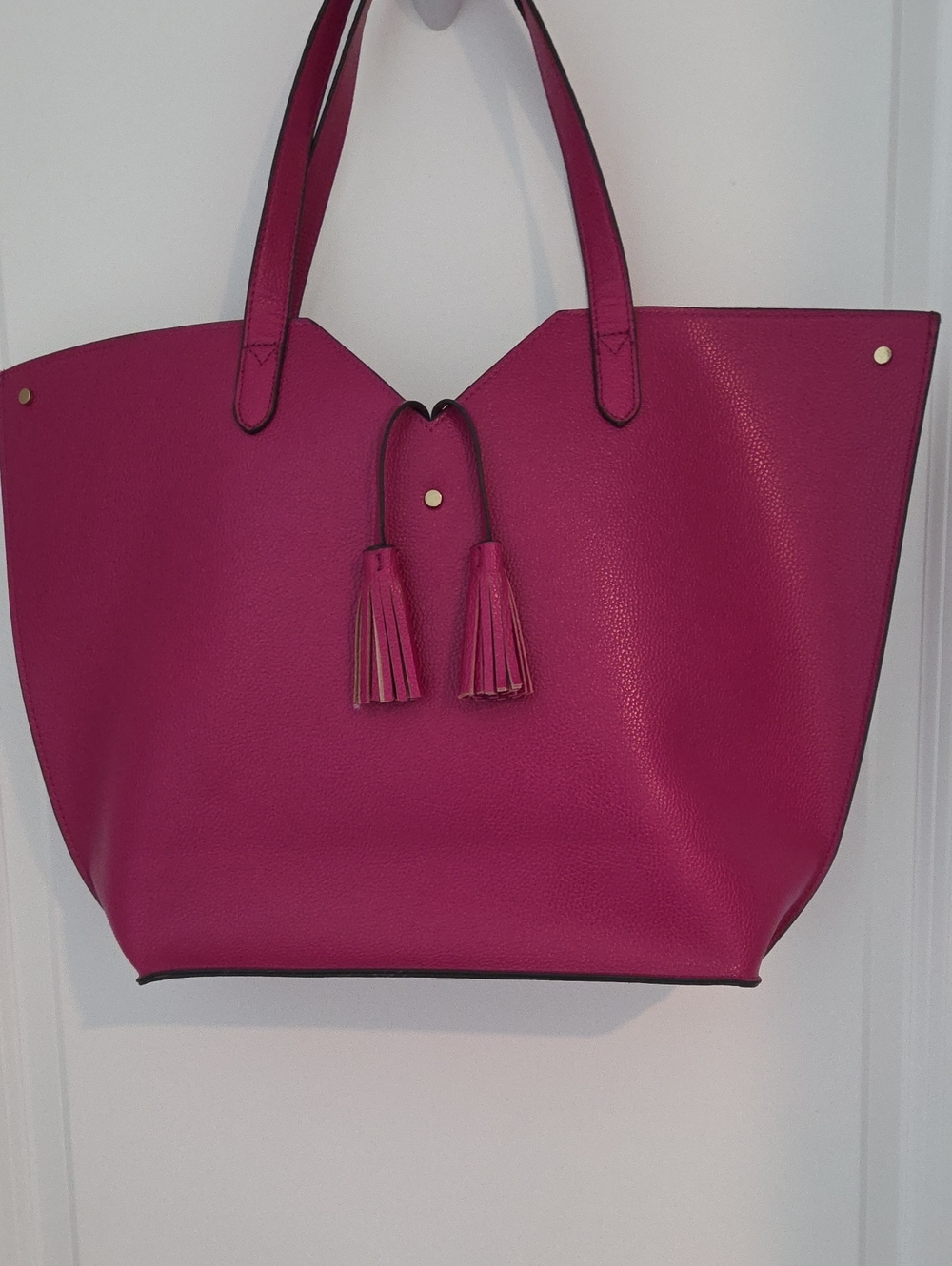 Bright Pink Tassel Tote Bag for Women